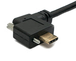 USB 3.1 Kabel 2 m Typ C Stecker zu Buchse Schraube Winkel in Schwarz | System-S