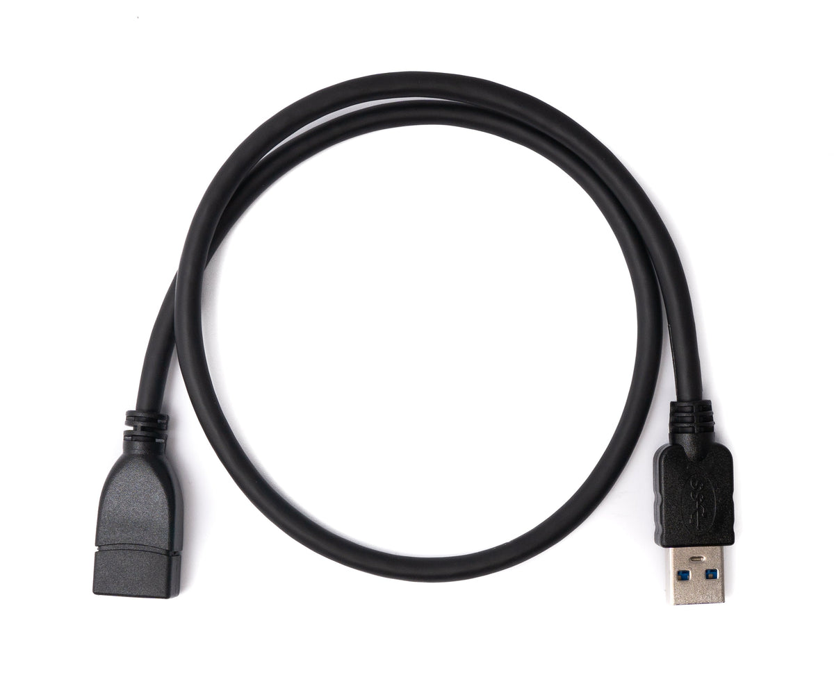 USB 3.0 Kabel 50 cm Typ A Stecker zu Buchse in Schwarz | System-S