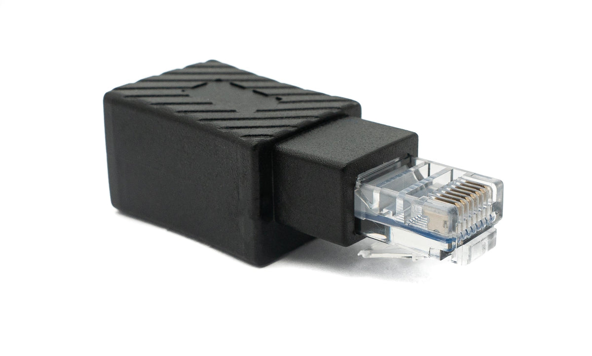 LAN Adapter RJ45 Buchse zu Stecker Ethernetadapter Kabel in Schwarz | System-S