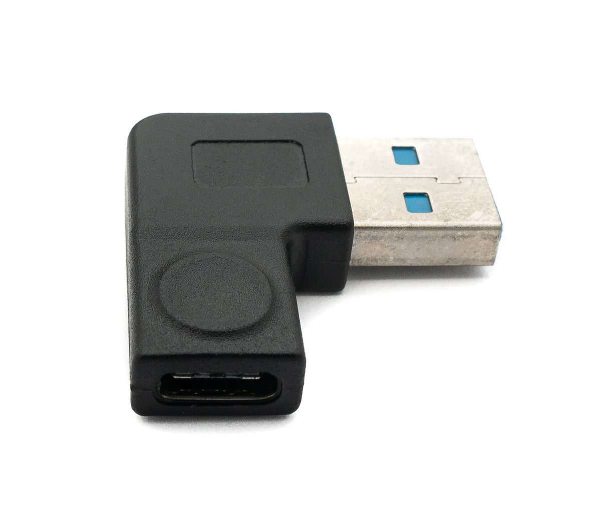 USB 3.1 Adapter Typ C Buchse zu 3.0 Typ A Stecker Winkel Kabel in Schwarz | System-S