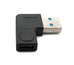 USB 3.1 Adapter Typ C Buchse zu 3.0 Typ A Stecker Winkel Kabel in Schwarz | System-S