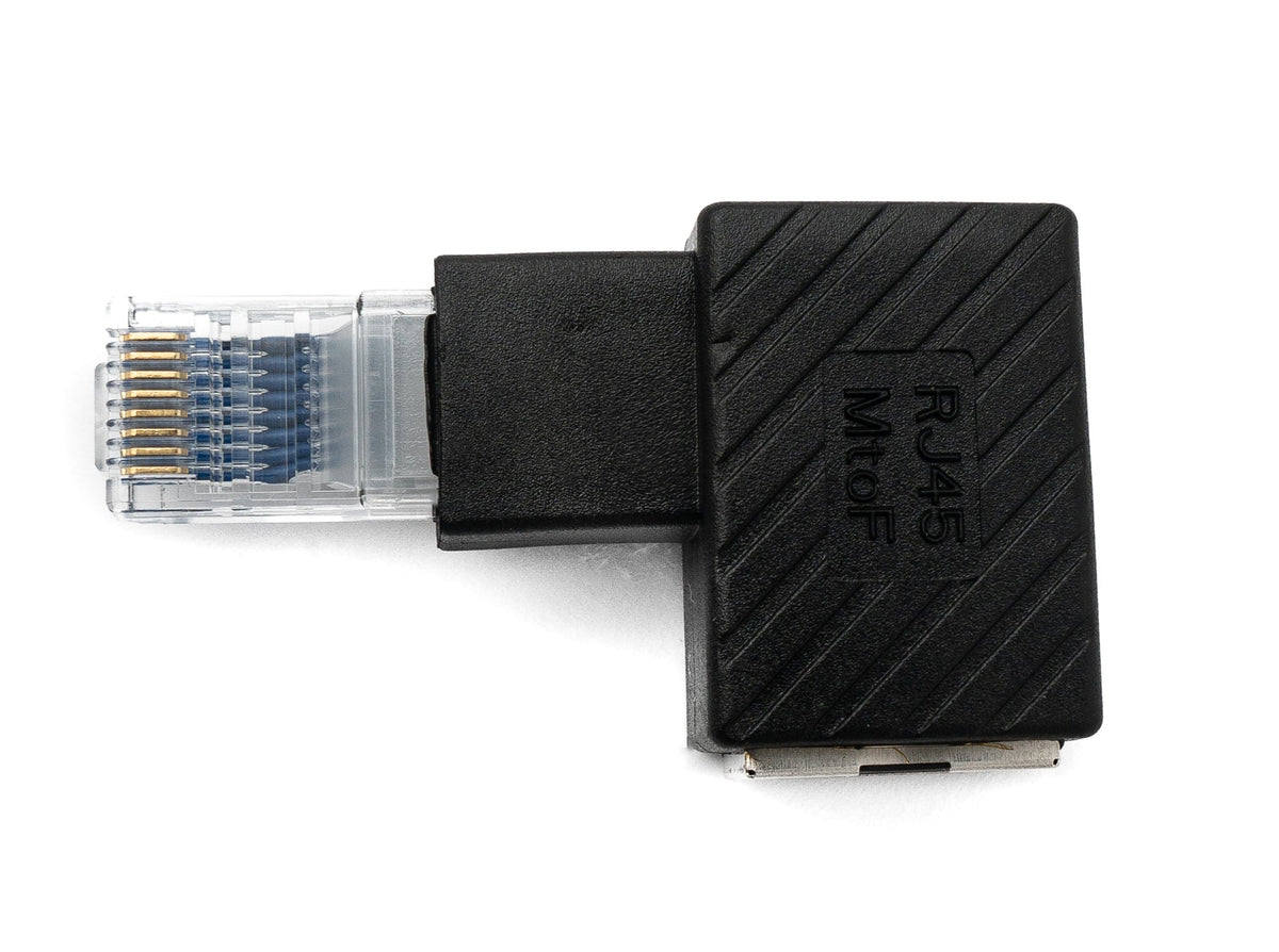 LAN Adapter RJ45 Stecker zu Buchse Winkel Ethernetadapter Kabel linksgewinkelt | System-S
