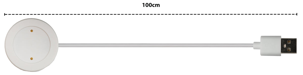 USB 2.0 Kabel 100 cm Ladestation für Honor Watch GS3 Smartwatch in Weiß | System-S