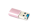 SD Karte Adapter MicroSD zu USB 3.0 Typ A Buchse Kabel Memory Card Reader Rosa | System-S
