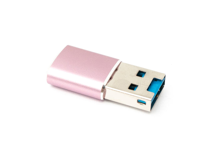 SD Karte Adapter MicroSD zu USB 3.0 Typ A Buchse Kabel Memory Card Reader Rosa | System-S