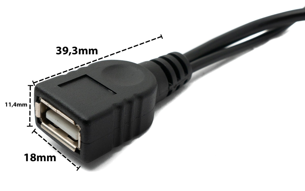 USB 2.0 Y Kabel 35 cm Typ A Buchse zu Typ A Stecker & 3.1 Typ C Buchse Adapter | System-S