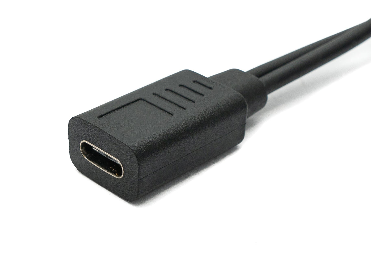 USB 3.1 Kabel 30 cm Typ C Buchse zu 2.0 Micro B und Typ B Stecker Adapter Schwarz | System-S