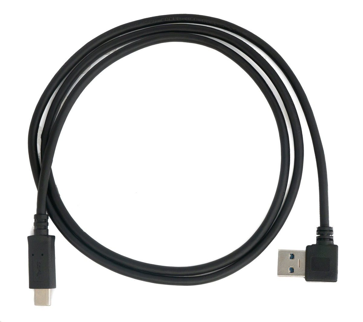 USB 3.1 Kabel 1 m Typ C Stecker zu Typ A Stecker Winkel in Schwarz | System-S