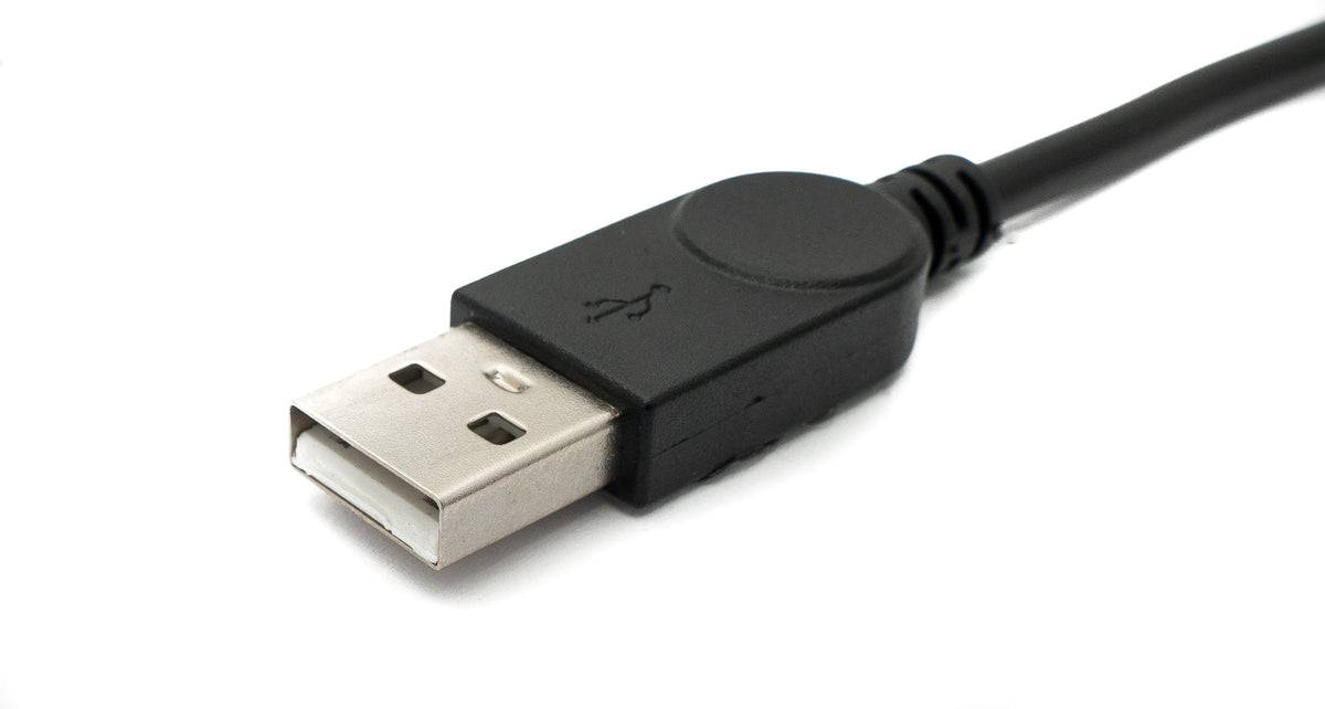 USB 2.0 Kabel 30 cm Micro B Stecker zu Typ A Stecker 180° Winkel Schwarz | System-S