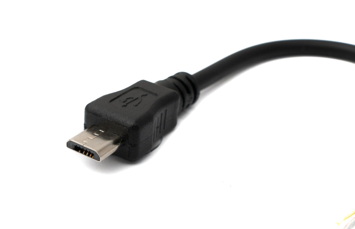 USB 2.0 Kabel 10 cm Micro B Stecker zu 2x offene Kabelenden für Raspberry Pi | System-S