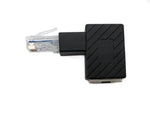 LAN Adapter RJ45 Stecker zu Buchse Winkel Ethernetadapter Kabel in Schwarz | System-S