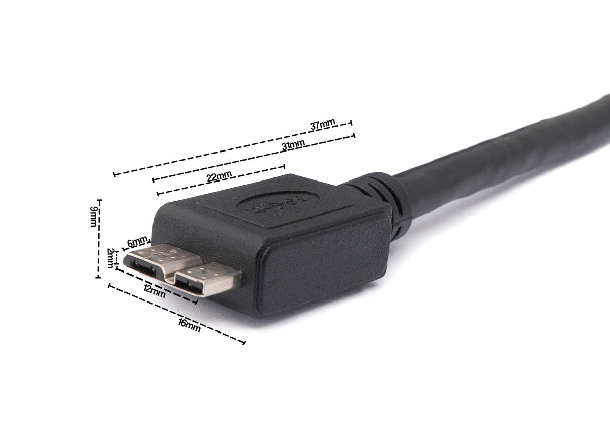 USB 3.0 Kabel 8 m Micro B Stecker zu Typ A Stecker in Schwarz | System-S