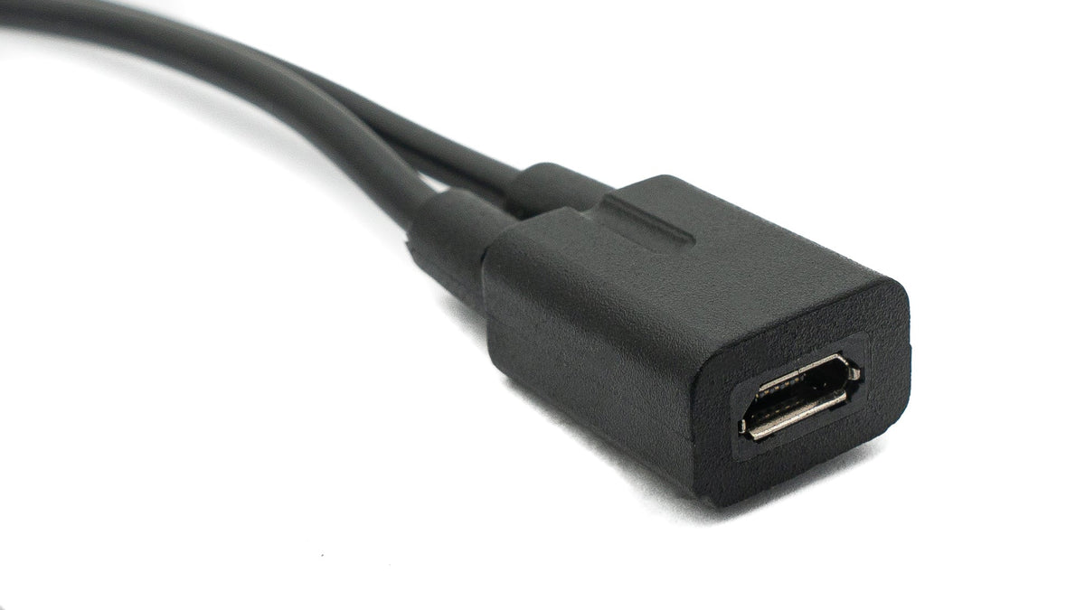 USB 3.1 Kabel 30 cm Typ C & 2.0 Micro B Stecker zu Buchse 180° Winkel in Schwarz | System-S