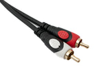Cinch 2 RCA Kabel 5 m Stecker zu Stecker Stereo AV in Schwarz | System-S