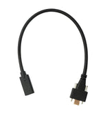 USB 3.1 Kabel 30 cm Typ C Stecker zu Buchse Schraube Adapter in Schwarz | System-S
