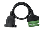 LAN Kabel 30 cm RJ45 Buchse zu 5 polig Leiterplattenstecker in Schwarz | System-S