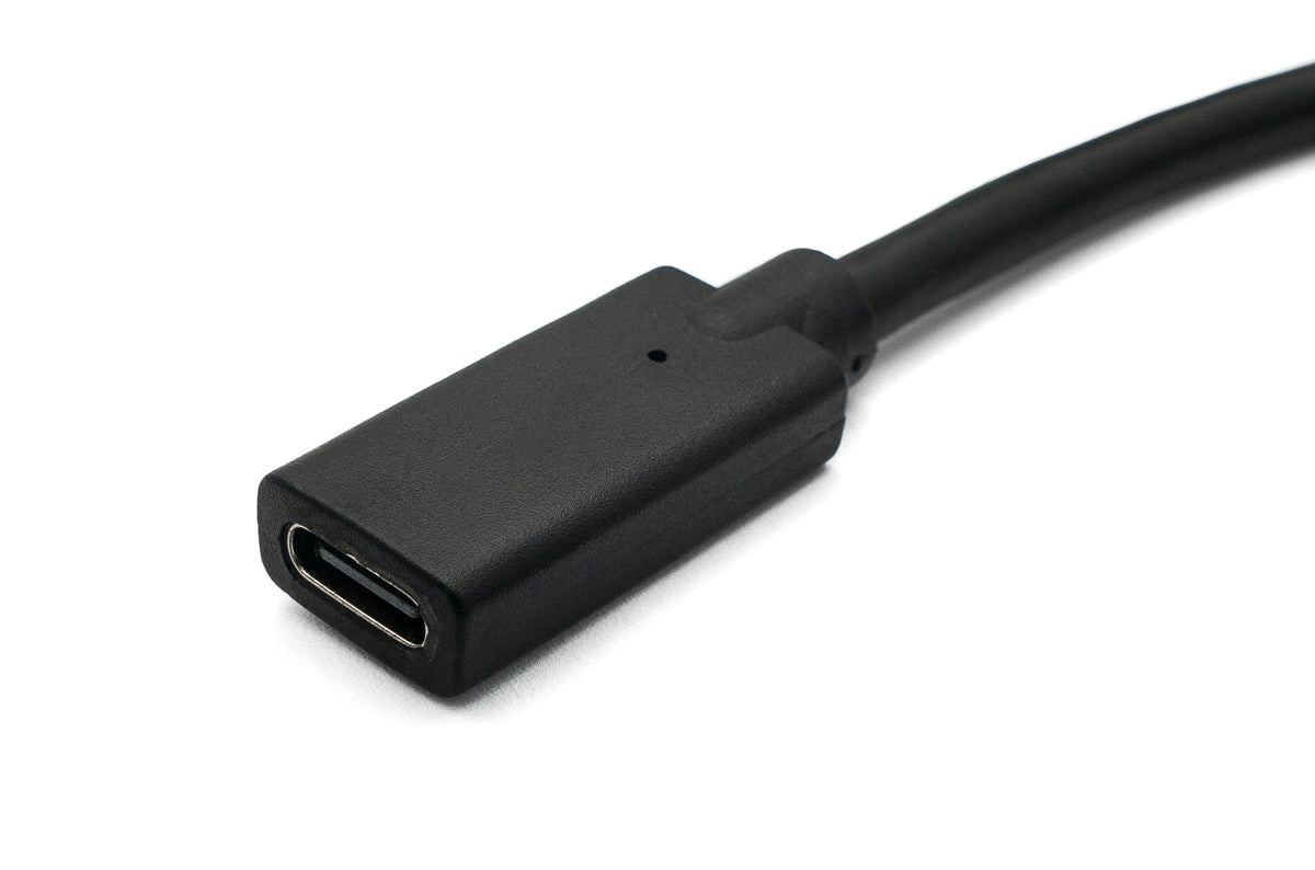 USB 3.1 Kabel 60 cm Typ C Stecker zu Buchse Schraube Winkel in Schwarz | System-S