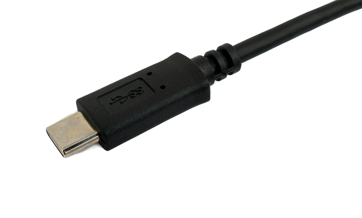 USB 3.1 Kabel 1 m Typ C Stecker zu Typ A Stecker Winkel in Schwarz | System-S