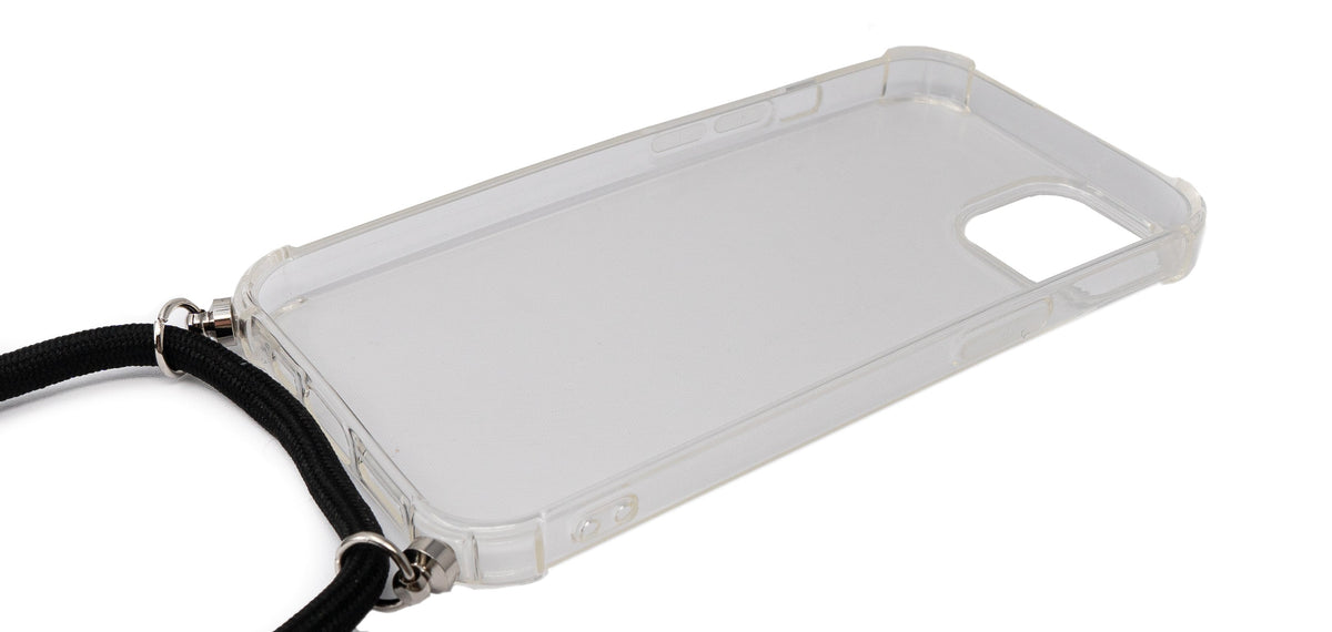 Schutzhülle aus Silikon mit Halsband in Transparent Hülle für iPhone 13 | System-S