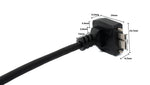 USB 3.0 Kabel 30 cm Micro B Stecker zu Typ A Stecker Schraube Winkel in Schwarz | System-S