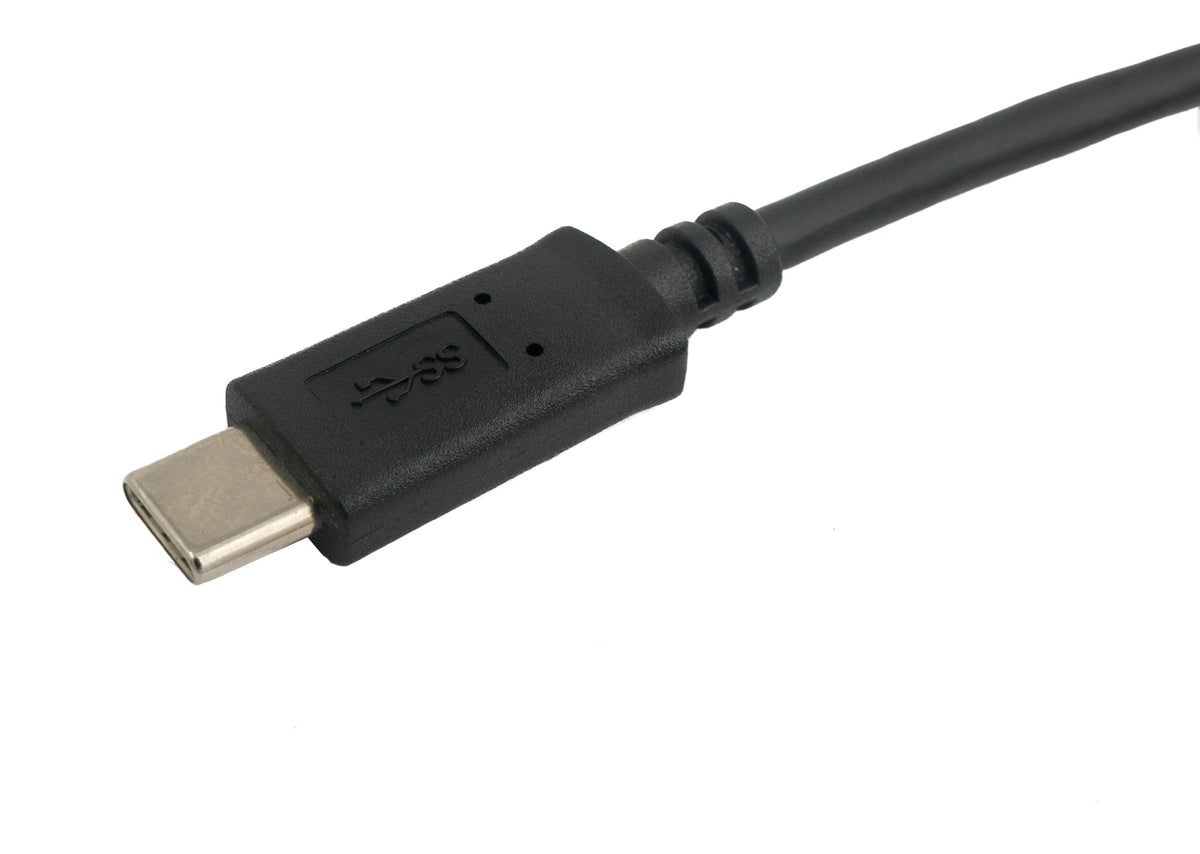 USB 3.1 Kabel 1 m Typ C Stecker zu Typ A Stecker Winkel in Schwarz | System-S