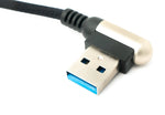 USB 3.1 Kabel 100cm Typ C Stecker zu 3.0 Typ A Stecker geflochten Winkel Schwarz | System-S