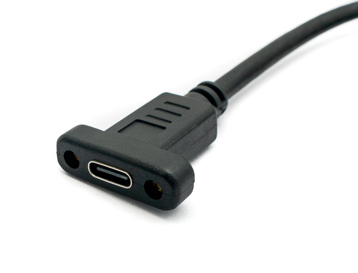 USB 3.1 Kabel 60 cm Typ C Stecker zu Buchse Schraube in Schwarz | System-S