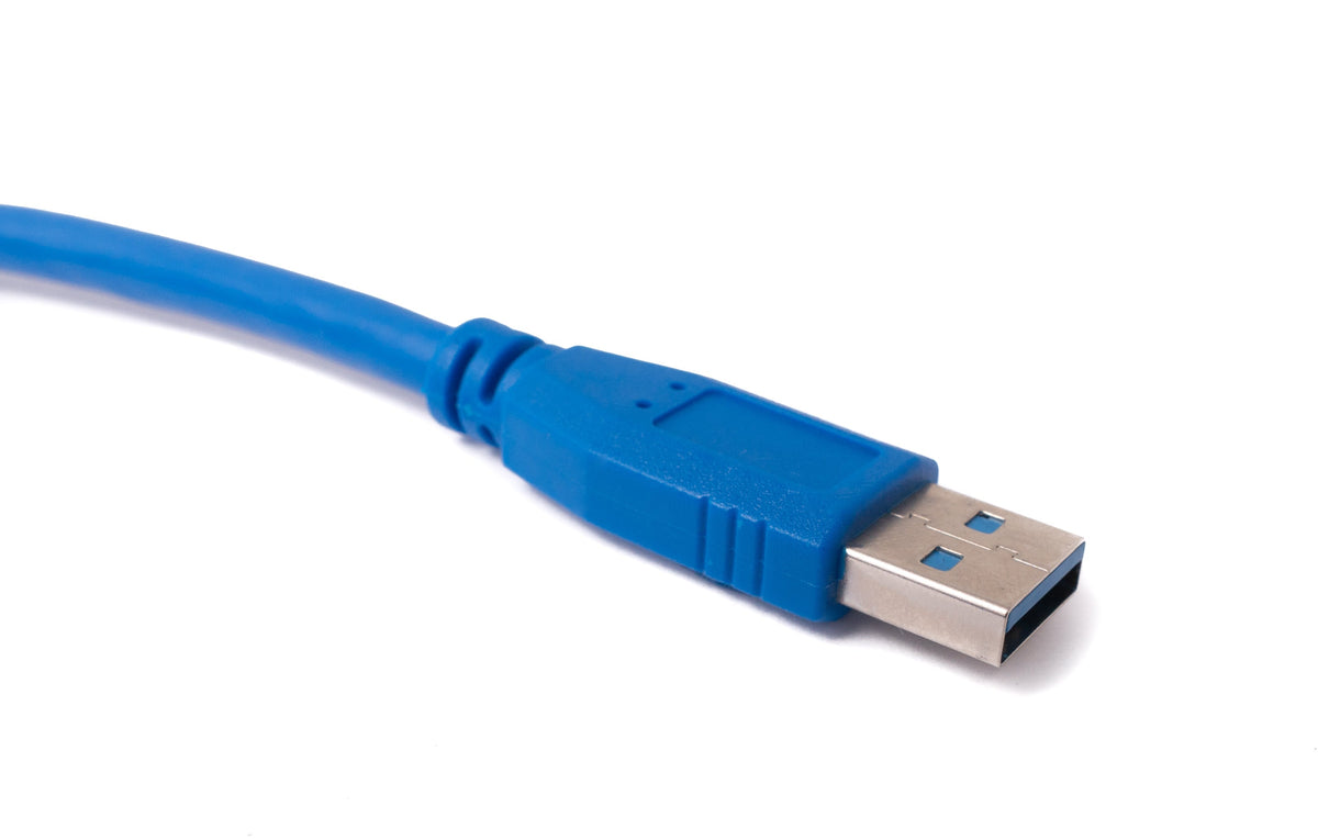 USB 3.0 Kabel 30 cm Typ A Stecker zu Buchse Schraube in Blau | System-S
