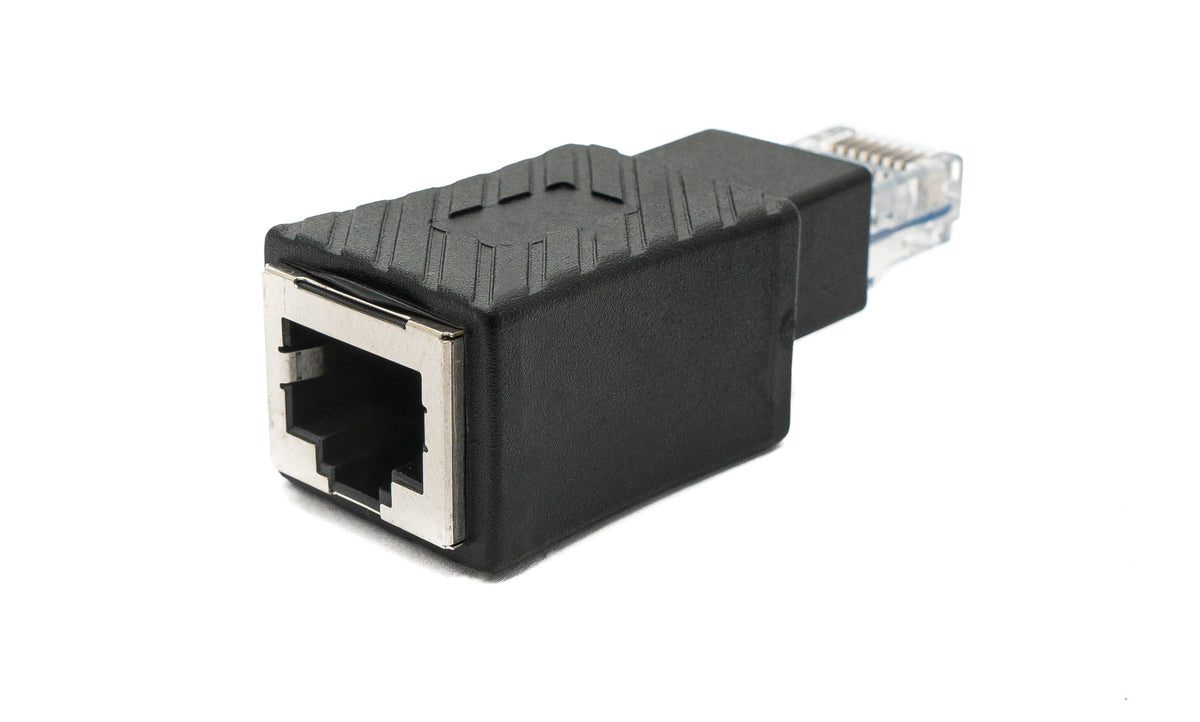 LAN Adapter RJ45 Buchse zu Stecker Ethernetadapter Kabel in Schwarz | System-S