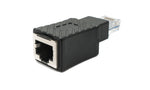 LAN Adapter RJ45 Buchse zu Stecker Ethernetadapter Kabel in Schwarz | System-S
