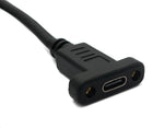USB 3.1 Kabel 2 m Typ C Stecker zu Buchse Schraube Winkel in Schwarz | System-S