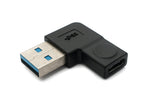 USB 3.1 Adapter Typ C Buchse zu 3.0 Typ A Stecker Winkel Kabel in Schwarz | System-S