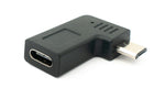 USB 3.1 Adapter Typ C Buchse zu 2.0 Micro B Stecker Winkel  Rechts | System-S
