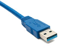 USB 3.0 Kabel 60 cm Typ B Stecker zu Typ A Stecker Winkel in Blau | System-S