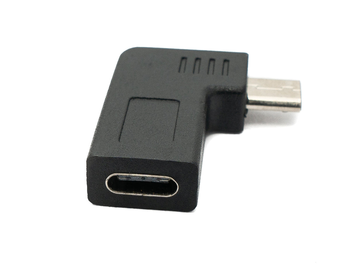 USB 3.1 Adapter Typ C Buchse zu 2.0 Micro B Stecker Winkel  - Rechts | System-S