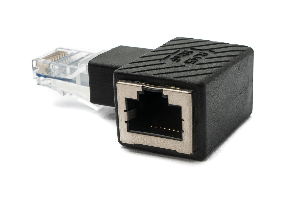 LAN Adapter RJ45 Stecker zu Buchse Winkel Ethernetadapter Kabel linksgewinkelt | System-S