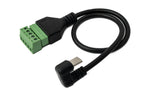 USB 3.1 Kabel 30 cm Typ C Stecker zu 5 polig Leiterstecker 180° Winkel Schwarz | System-S