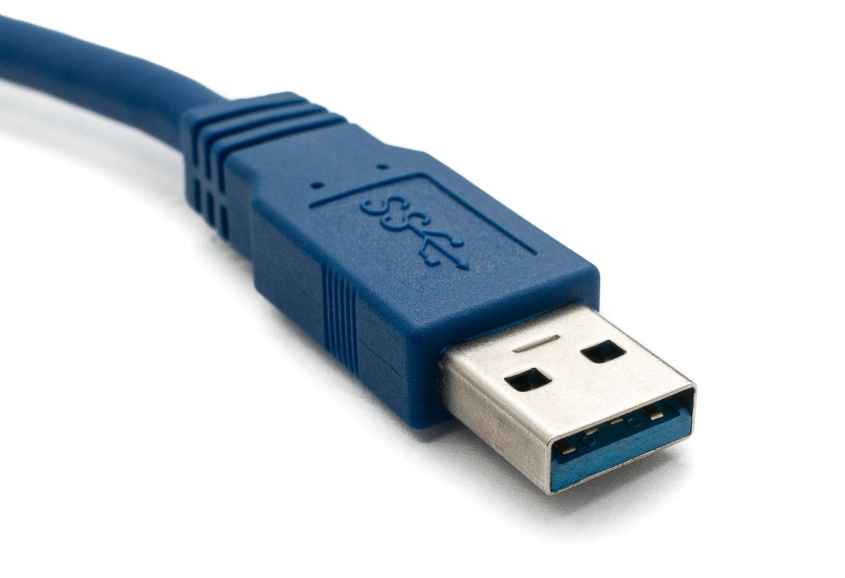 USB 3.0 Kabel 3 m Typ B Stecker zu Typ A Stecker Winkel in Blau | System-S