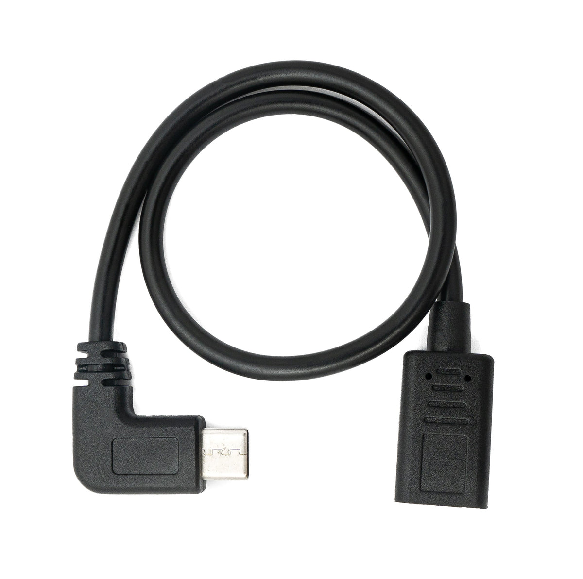 USB 3.1 Kabel 30 cm Typ C Stecker zu Buchse Winkel Adapter in Schwarz | System-S