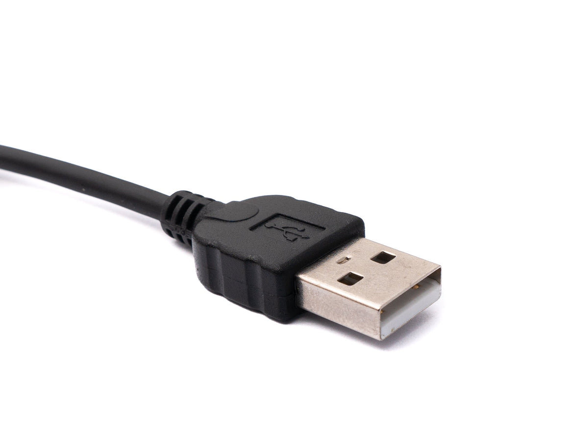 USB 2.0 Kabel 200 cm Typ A Stecker zu Micro B Stecker Spirale Winkel in Schwarz | System-S