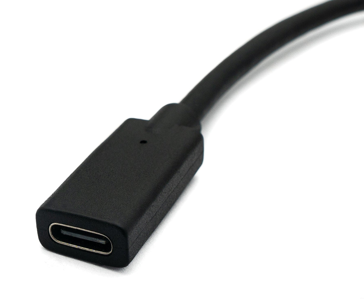 USB 3.1 Kabel 30 cm Typ C Stecker zu Buchse Schraube Adapter in Schwarz | System-S