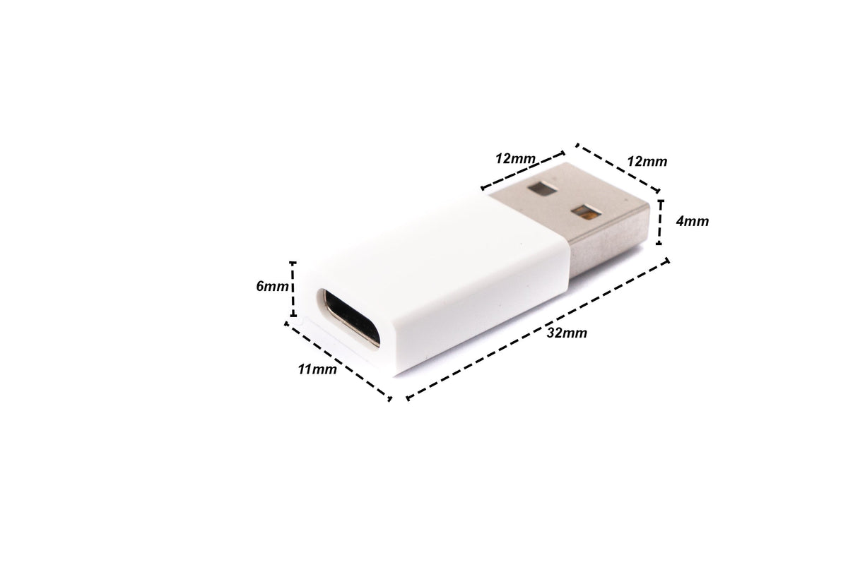 USB 3.1 Adapter Typ C Buchse zu 2.0 Typ A Stecker Kabel in Weiß | System-S