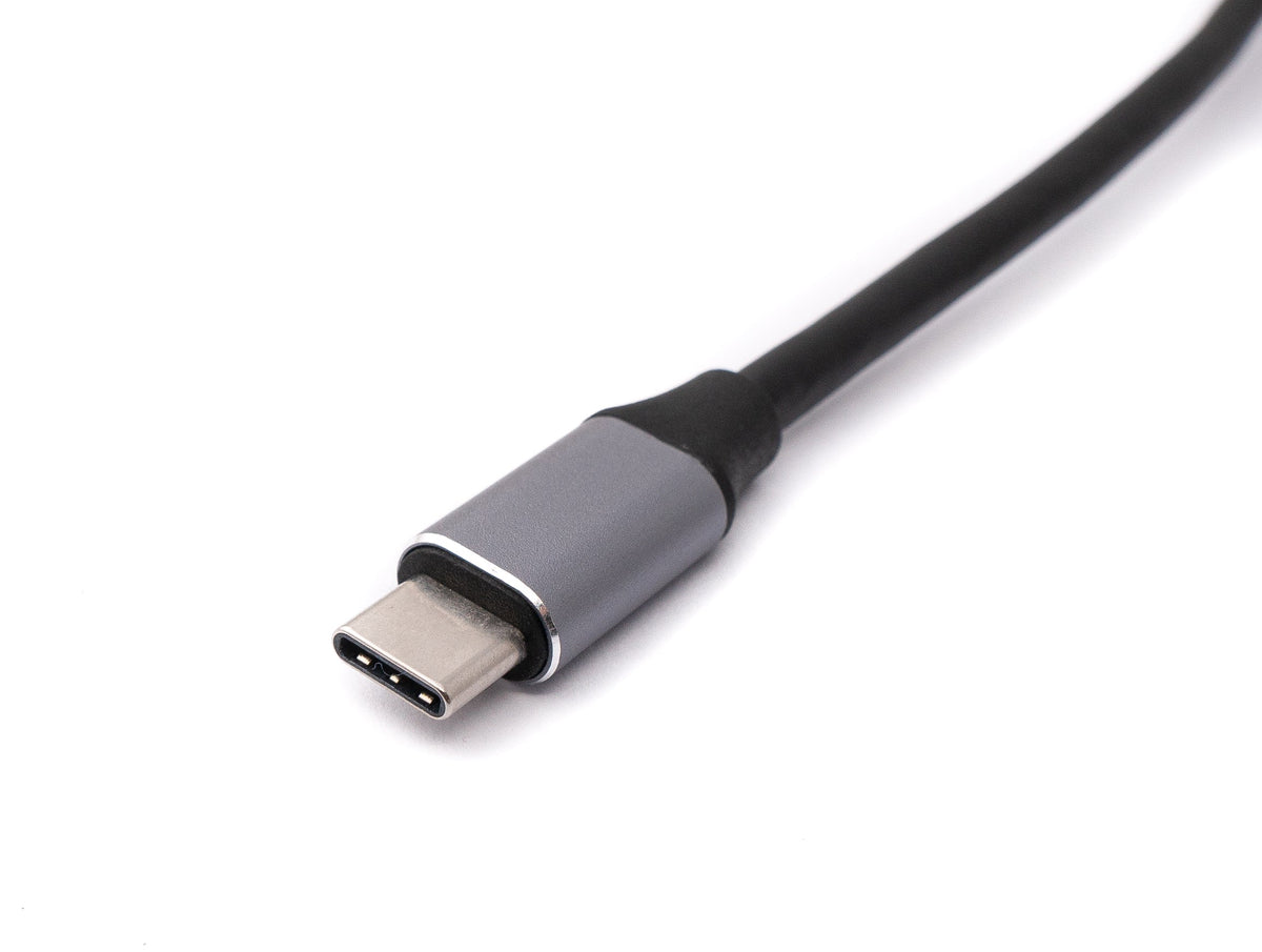 Display Port Kabel 20 cm DP Buchse zu USB 3.1 Typ C Stecker in Grau | System-S