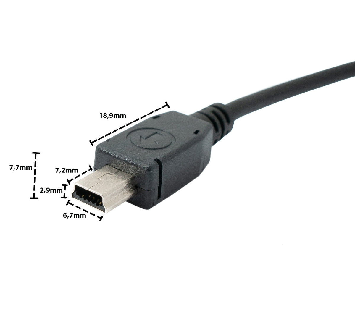 USB 2.0 Kabel 30 cm Mini B Stecker zu Typ A Stecker I SYSTEM-S