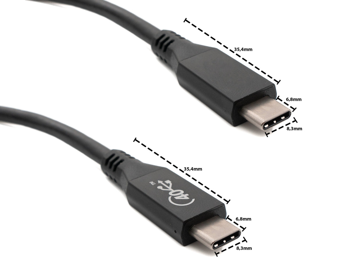 USB4 USB Kabel 100 cm Typ C Stecker zu Stecker 40 Gbit/s USB 4.0  in Schwarz | System-S