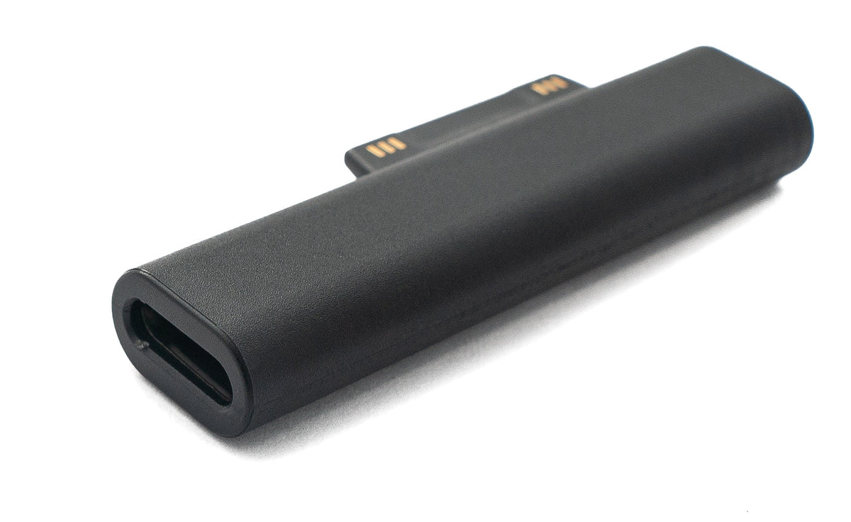 USB 3.1 Lade Adapter Typ C Stecker für Microsoft Surface magnetisch LED Schwarz | System-S