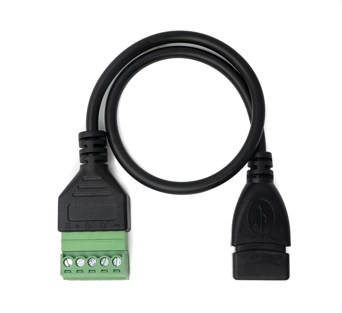 USB 2.0 Kabel 30 cm Typ A Buchse zu 5 polig Leiterplattenstecker Schwarz | System-S