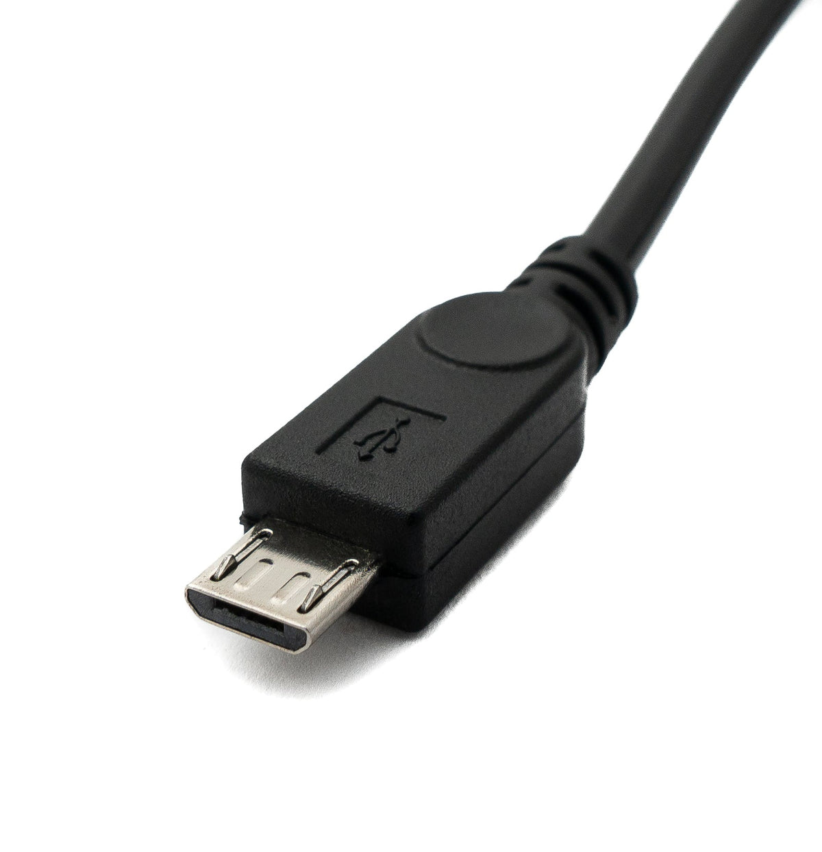 USB 2.0 Kabel 120 cm Micro B Stecker zu Mini B Buchse Spirale in Schwarz | System-S