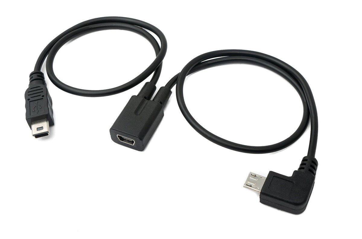 USB 3.1 Kabel 30 cm Mini B Buchse zu Stecker & Micro B Stecker Winkel Schwarz | System-S