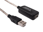 USB 2.0 Kabel 20 m Typ A Stecker zu Buchse Kabel in Grau | System-S